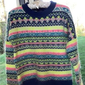 J.Crew Womens Lambswool Classic Fair Isle Sweater ~ Sz XS ~ VGUC